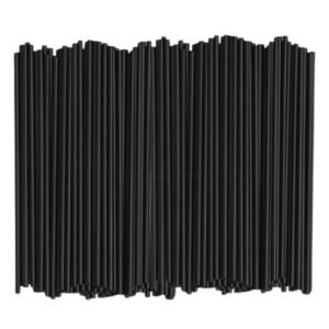 6" Black Jumbo Cocktail Paper Straws Unwrapped (2500/CS)