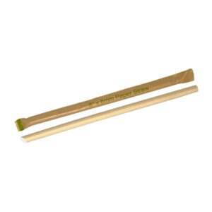 8'' x 8mm Paper Straws Compostable & Recyclable Sharp End 4 Layer (3000/CS)