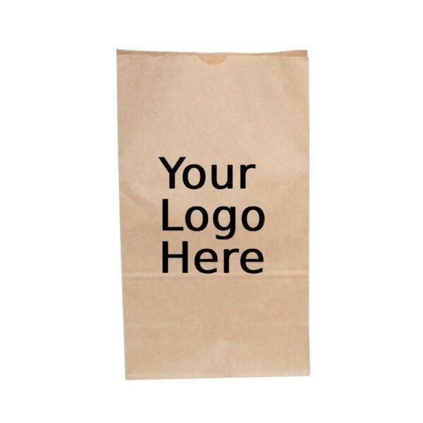 7.87" x 4.75" x 14.75" 14LB Custom Printed SOS Kraft Paper Bags (500/CS)