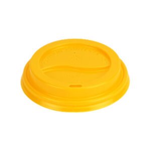 98mm Yellow Dome Lid Fits 8SQ for 10-24oz Paper Cups (1000/CS)