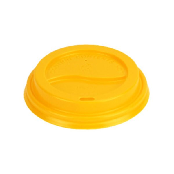 98mm Yellow Dome Lid Fits 8SQ for 10-24oz Paper Cups (1000/CS)