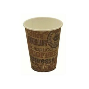 12oz White Single Wall Paper Cup Rustic Design (1000/CS)