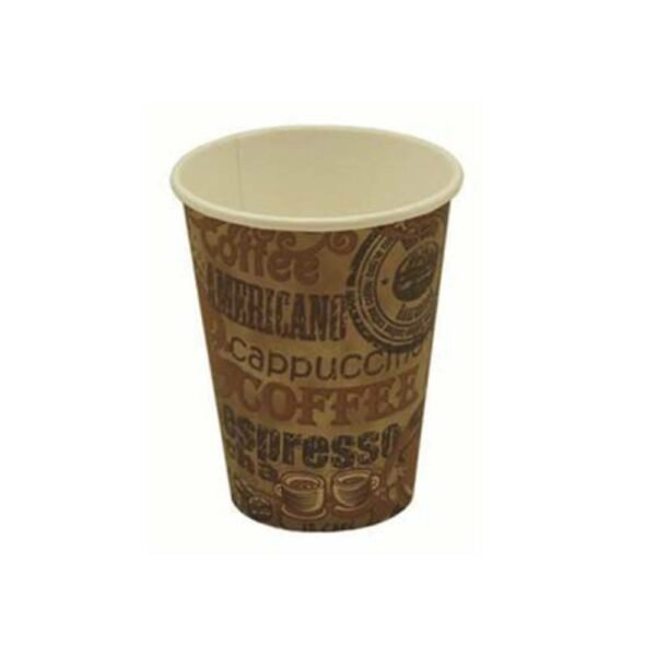 12oz White Single Wall Paper Cup Rustic Design (1000/CS)