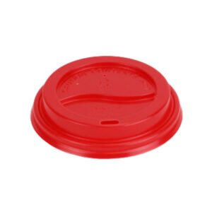 98mm Red Dome Lid Red Fits 8SQ for 10-24oz Paper Cups (1000/CS)