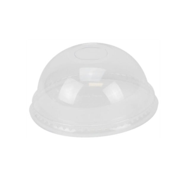 98mm Clear Dome Lid with 1" Hole for 12oz Squat to 24oz Clear Cold Cups PET Recyclable (1000/CS)