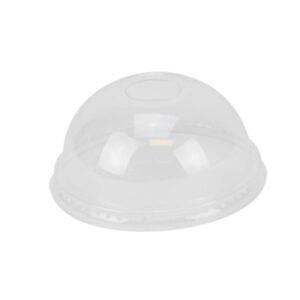 98mm Clear Dome Lid with 1" Hole and Flap 92mm for 14oz Clear Cold Cups PET Recyclable (1000/CS)