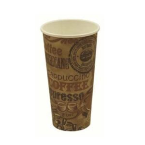 20oz White Single Wall Paper Cup Rustic Design (500/CS)