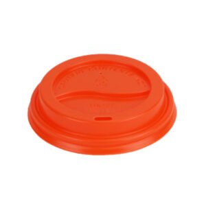 98mm Orange Dome Lid Orange Fits 8SQ for 10-24oz Paper Cups (1000/CS)