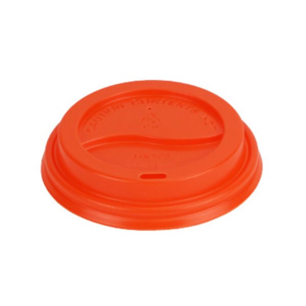 98mm Orange Dome Lid Orange Fits 8SQ for 10-24oz Paper Cups (1000/CS)