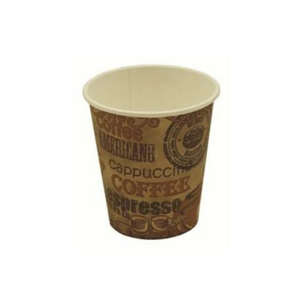 10oz White Single Wall Paper Cup Rustic Design Recyclable (1000/CS)