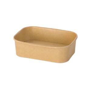 20oz 6.69" x 4.84" x 2.01" Kraft Rectangular Deli Paper Food Container PE Lined Recyclable (300/CS)