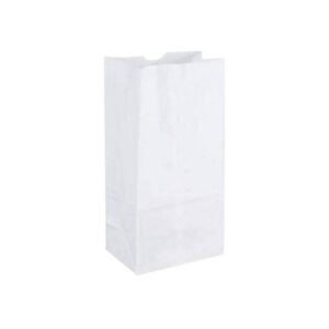 8 LB 6.25" x 3.75" x 12.5" White SOS Paper Bags (500/CS)