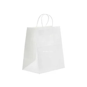 13" x 7" x 13" White Twisted Handle Paper Bags (250/CS)