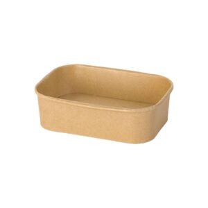 16oz 6.69" x 4.84" x 1.85" Kraft Rectangular Deli Paper Food Container PE Lined Recyclable (300/CS)