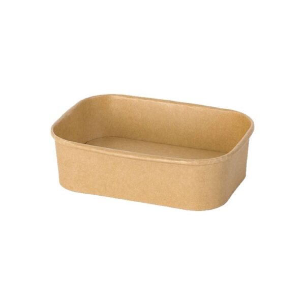 16oz 6.69" x 4.84" x 1.85" Kraft Rectangular Deli Paper Food Container PE Lined Recyclable (300/CS)