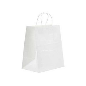 16" x 6" x 12" White Twisted Handle Paper Bags 250/Case