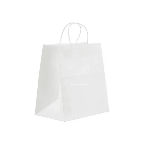 8" x 4.5" x 10.75" White Twisted Handle Paper Bags (250/Case)